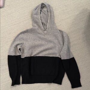 Gray and Black Hooded Sweater